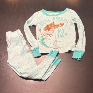 Ariel Themed Kids Pajamas - Turquoise